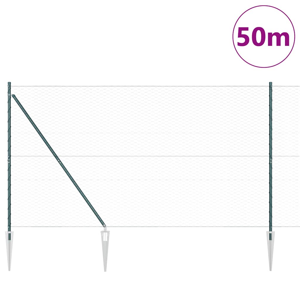 Palo della recinzione Verde 50 x 1,5 m (maglia 36 mm)