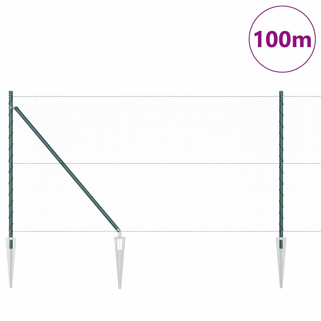 Palo della recinzione Verde 100 x 1 m (maglia da 25 mm)