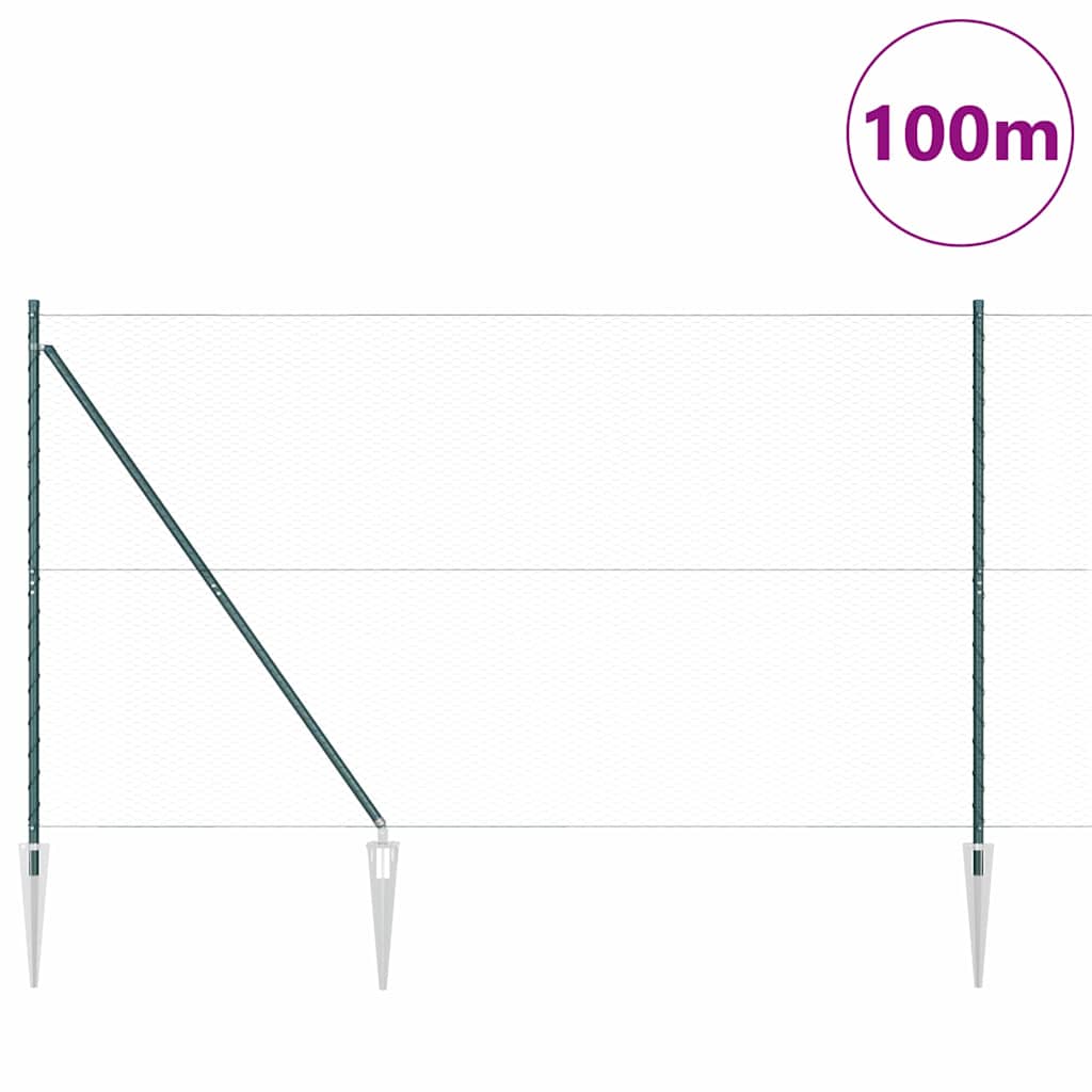 Palo della recinzione Verde 100 x 1,5 m (rete da 25 mm)