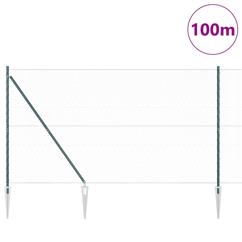 Palo della recinzione Verde 100 x 1,6 m (rete da 36 mm)