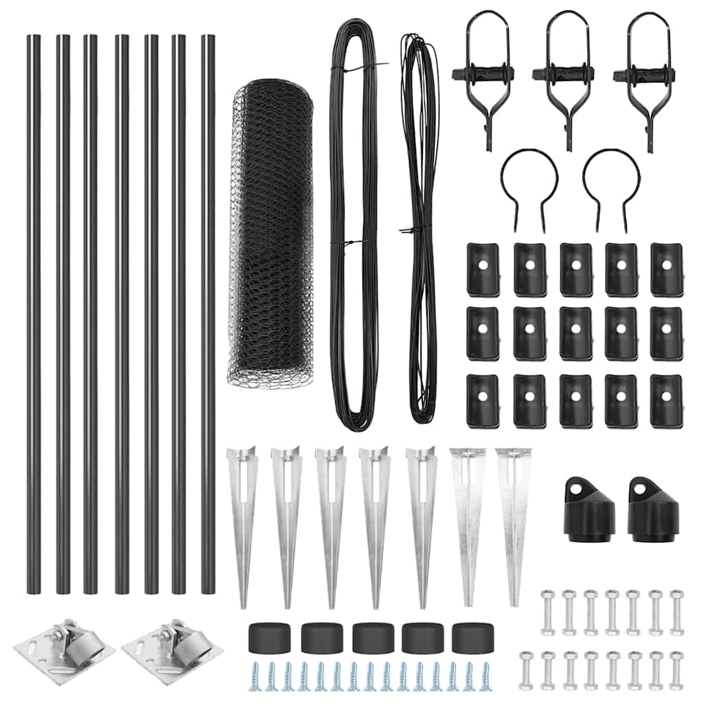Palo della recinzione Grigio 10 x 0,4 m (rete da 25 mm)