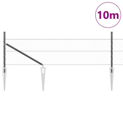 Palo della recinzione Grigio 10 x 0,4 m (rete da 50 mm)