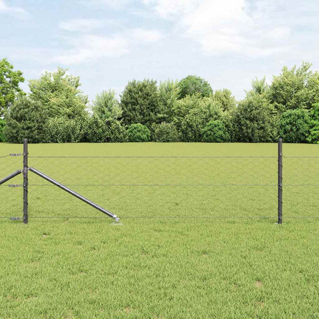 Palo della recinzione Grigio 10 x 0,8 m (maglia 50 mm)