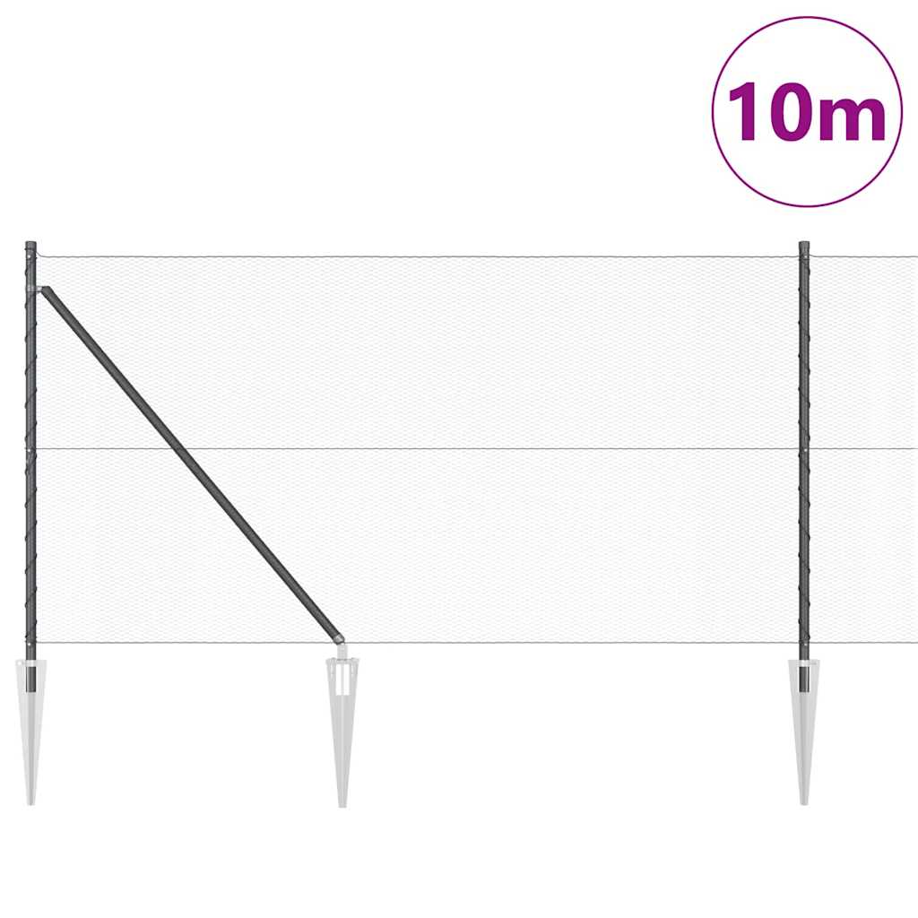 Palo della recinzione Grigio 10 x 1 m (rete 13 mm)