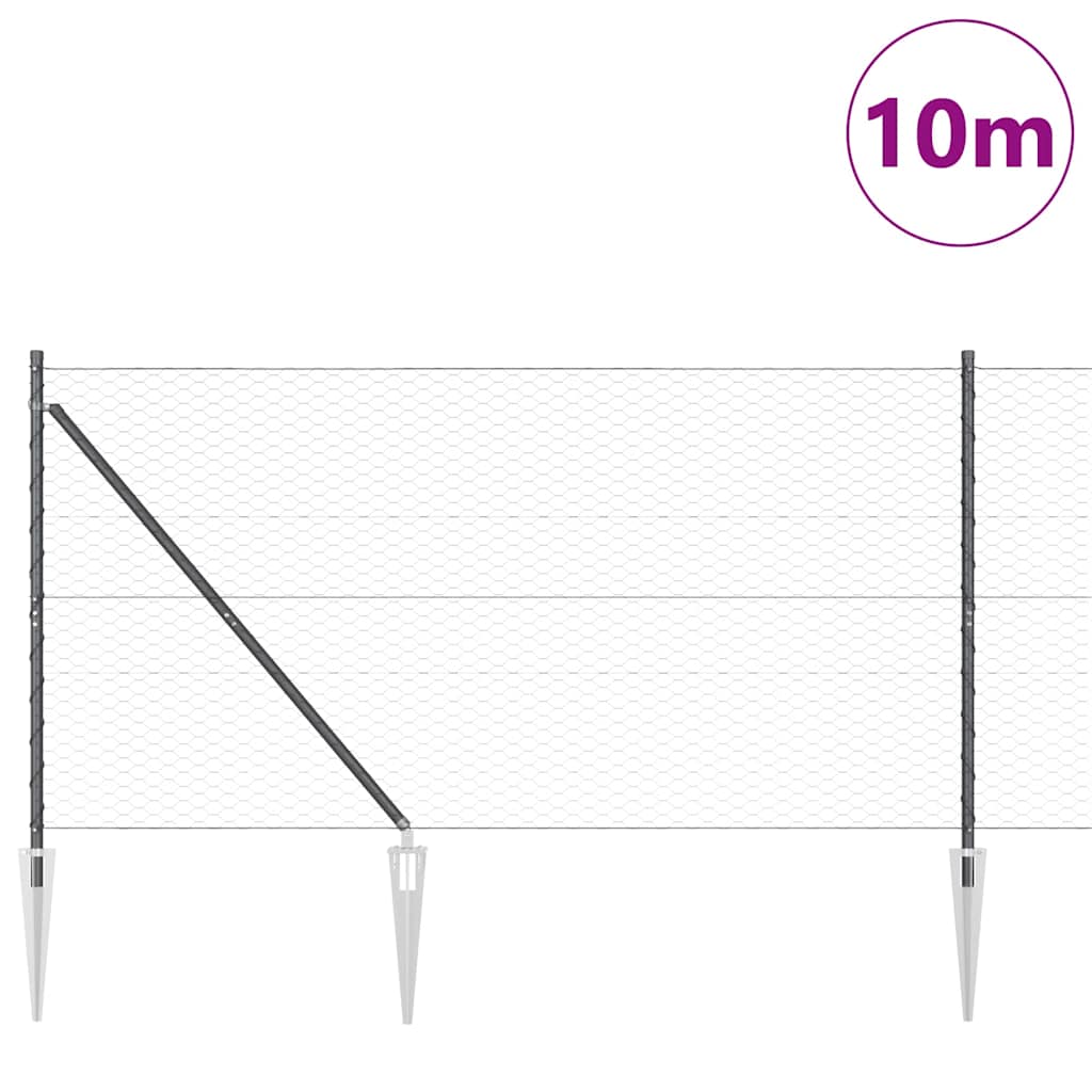 Palo della recinzione Grigio 10 x 1,4 m (maglia 36 mm)
