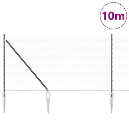 Palo della recinzione Grigio 10 x 1,4 m (rete da 50 mm)
