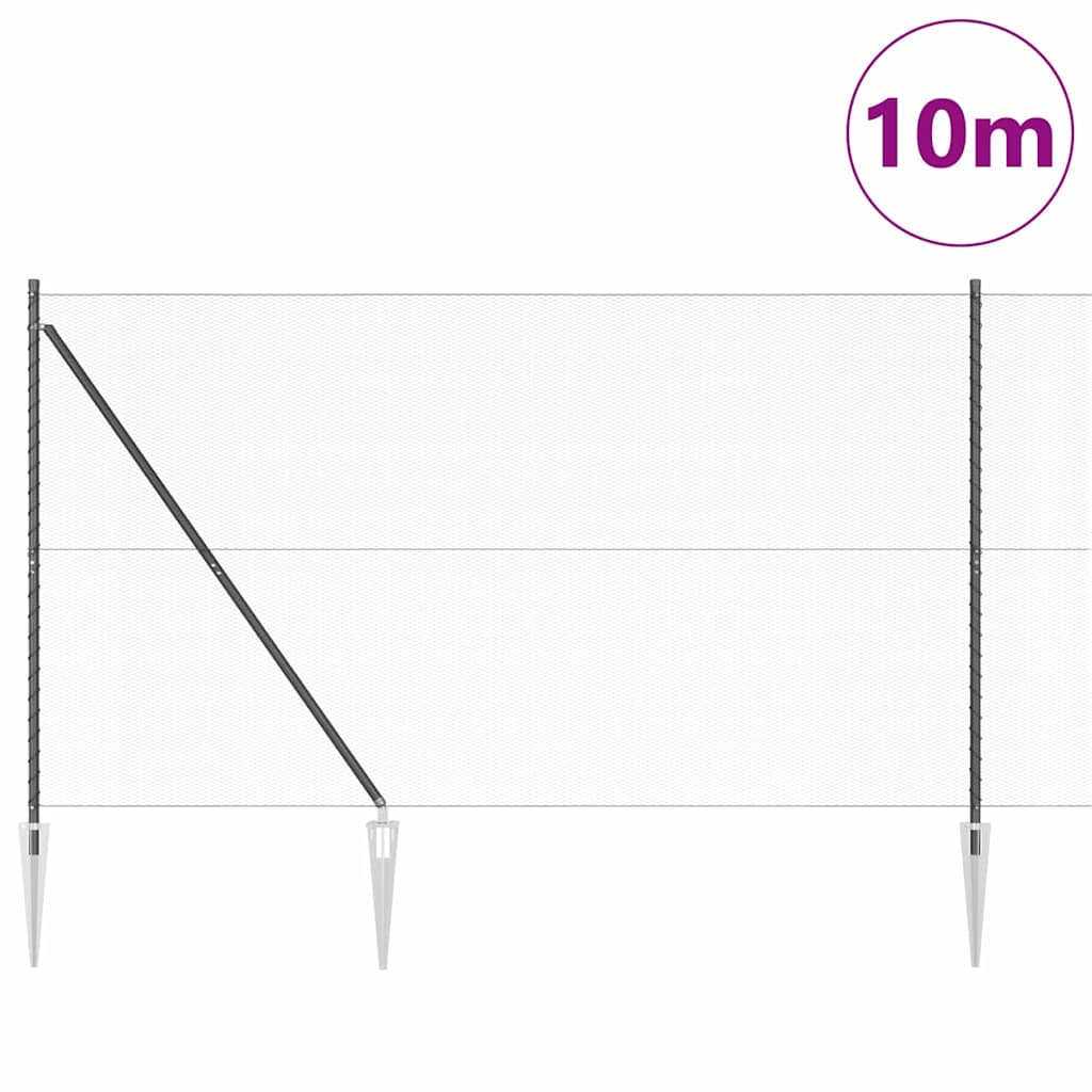 Palo della recinzione Grigio 10 x 1,5 m (rete da 13 mm)
