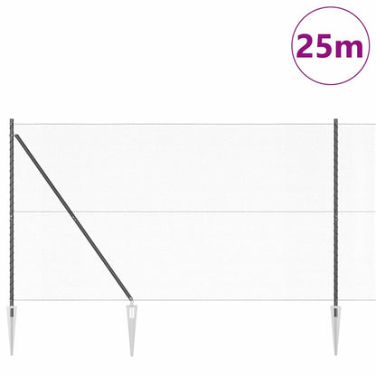 Palo della recinzione Grigio 25 x 1,5 m (rete da 13 mm) Acciaio