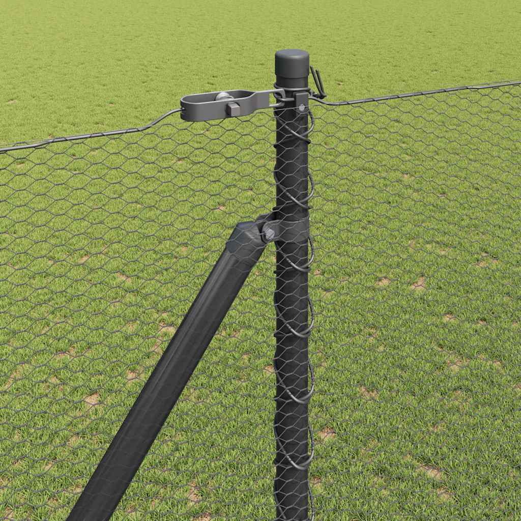 Palo della recinzione Grigio 25 x 1,6 m (maglia da 13 mm)