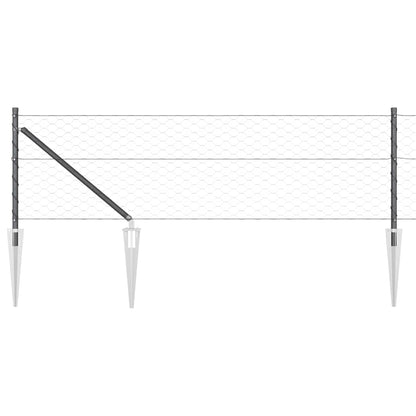 Palo della recinzione Grigio 50 x 0,6 m (rete a maglia 50 mm)