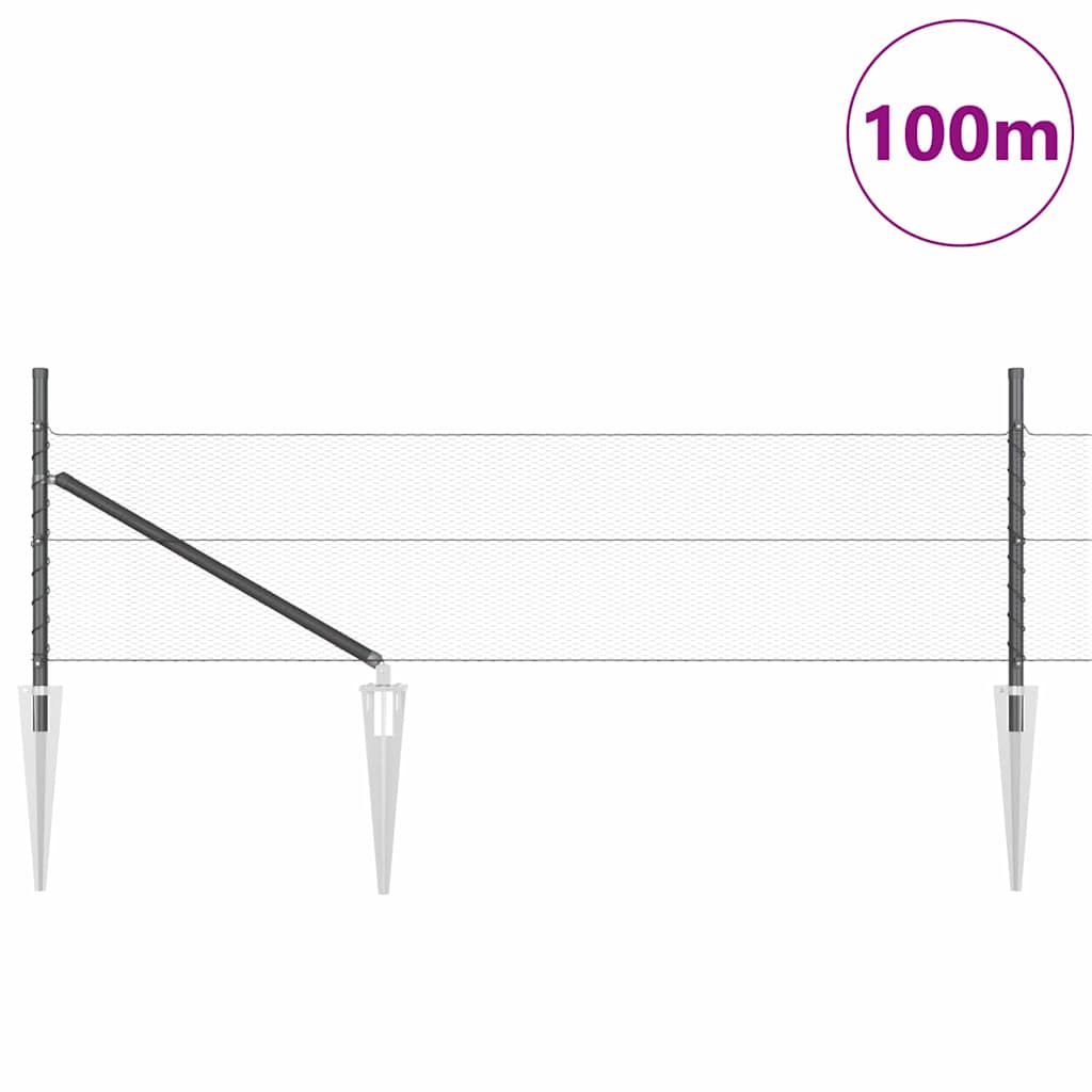 Palo della recinzione Grigio 100 x 0,5 m (rete da 13 mm)