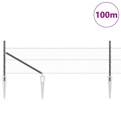 Palo della recinzione Grigio 100 x 0,8 m (maglia da 50 mm)