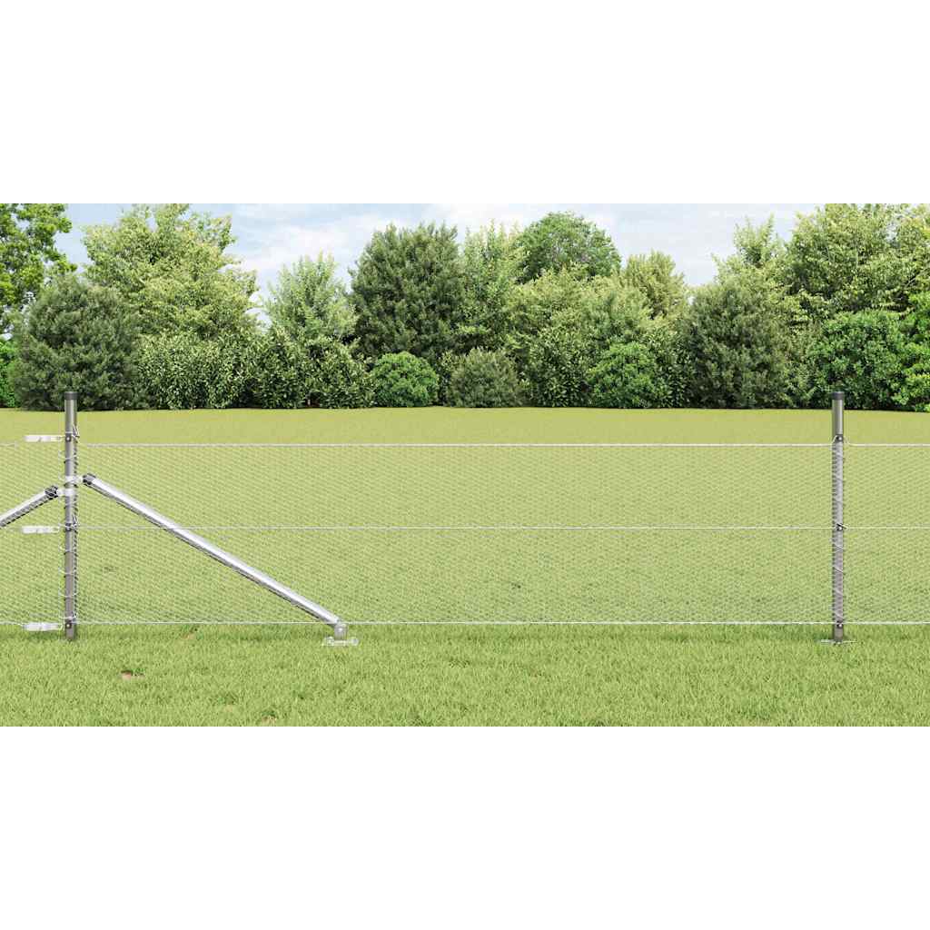 Palo della recinzione Argento 10 x 0,4 m (rete da 13 mm)