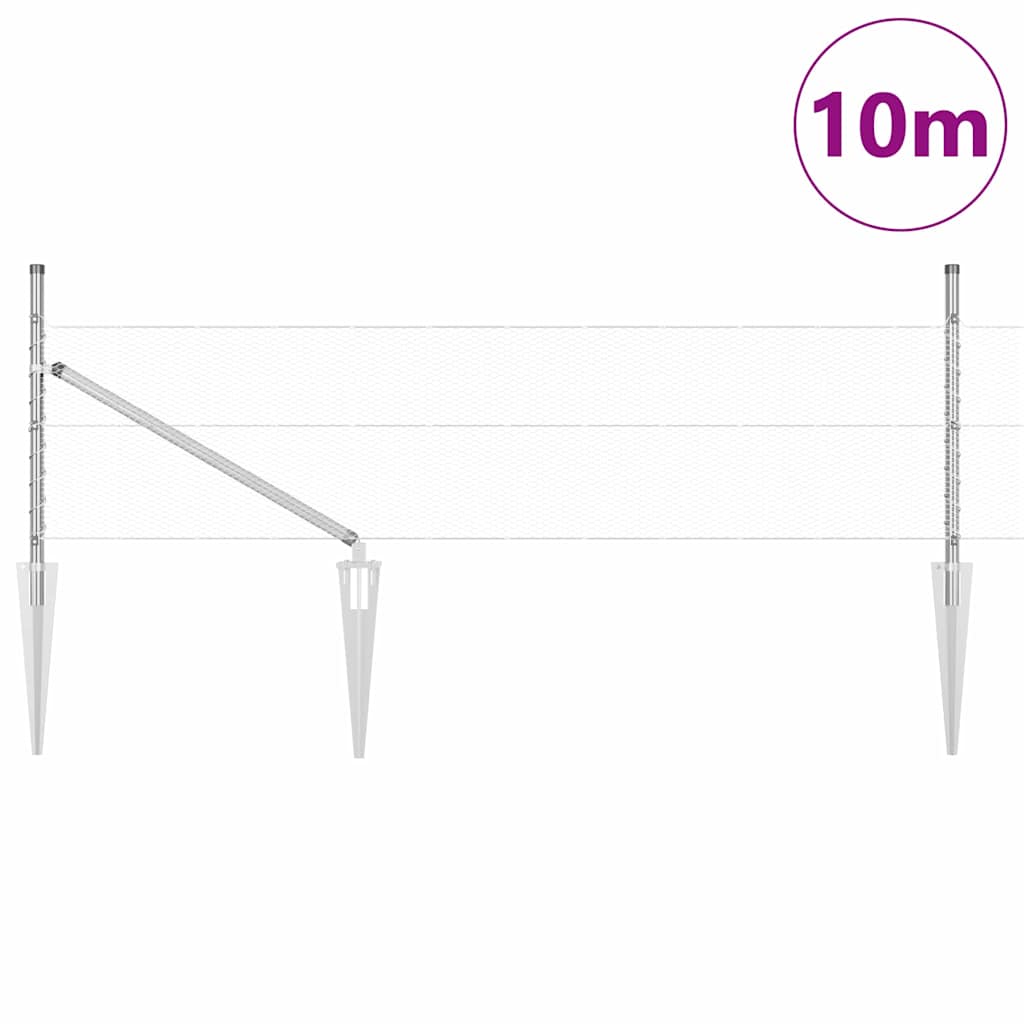Palo della recinzione Argento 10 x 0,4 m (rete da 13 mm)