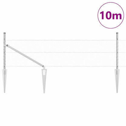 Palo della recinzione Argento 10 x 0,4 m (rete da 13 mm)