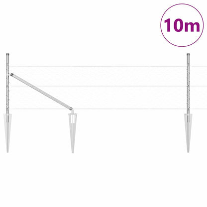 Palo della recinzione Argento 10 x 0,5 m (rete da 50 mm)