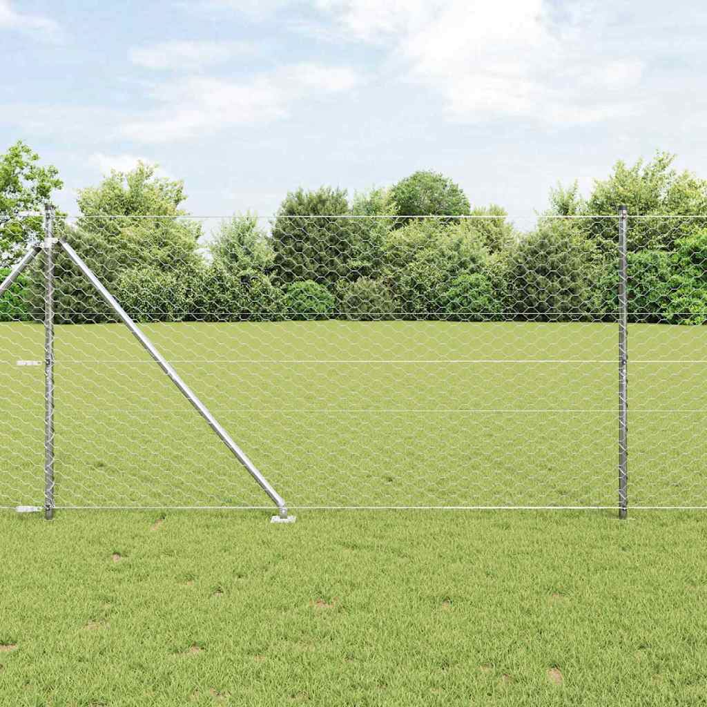 Palo della recinzione Argento 10 x 1,2 m (rete da 50 mm)