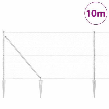 Palo della recinzione Argento 10 x 1,2 m (rete da 50 mm)