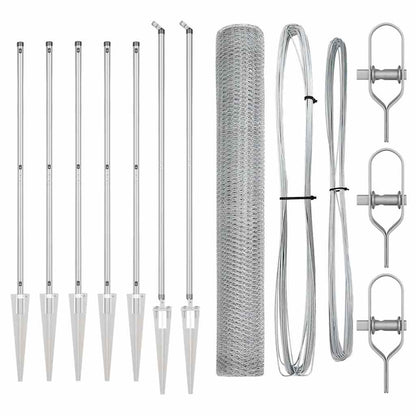 Palo della recinzione Argento 10 x 1,4 m (rete 13 mm) Acciaio