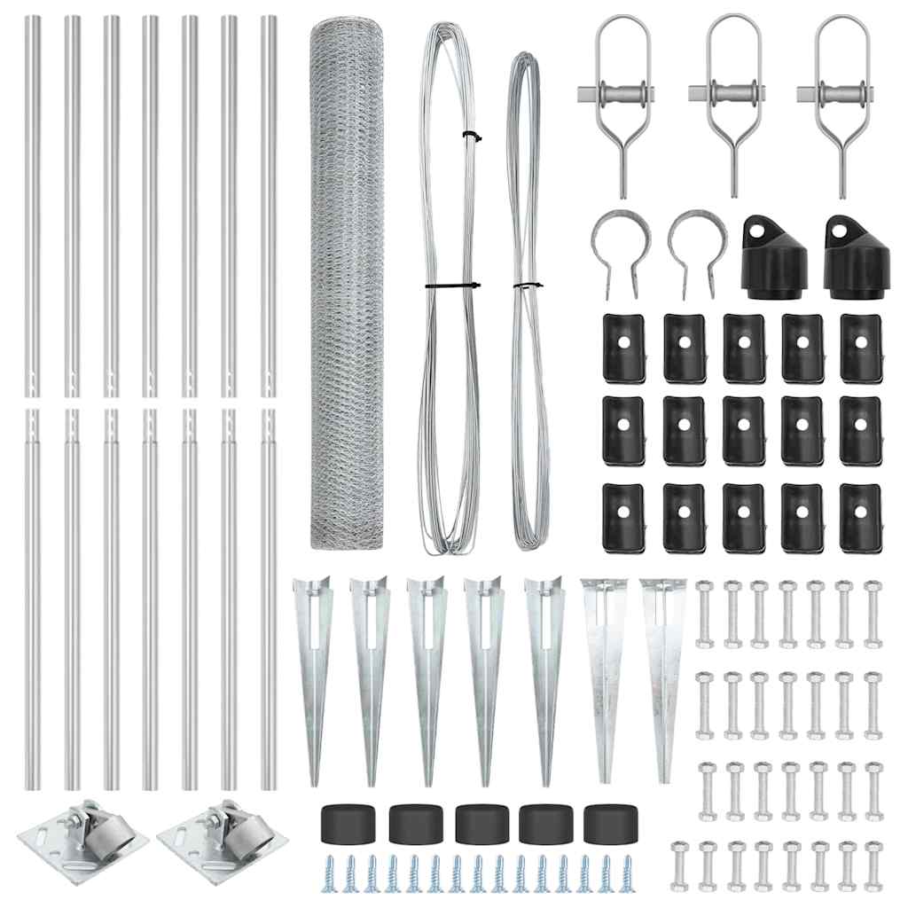 Palo della recinzione Argento 10 x 1,4 m (rete 13 mm) Acciaio
