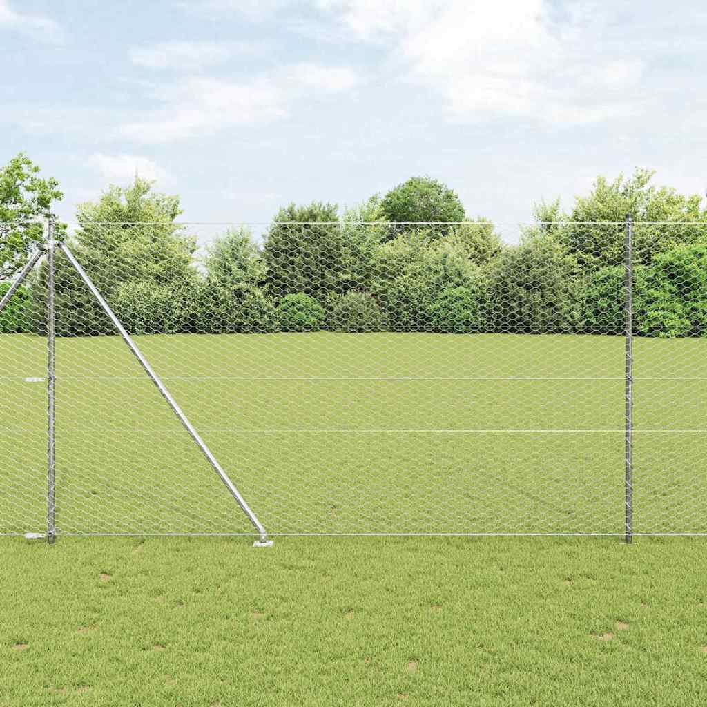 Palo della recinzione Argento 10 x 1,5 m (maglia da 36 mm)