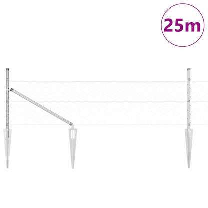 Palo della recinzione Argento 25 x 0,5 m (rete 50 mm) Acciaio
