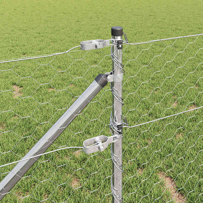 Palo della recinzione Argento 25 x 0,6 m (rete 50 mm) Acciaio