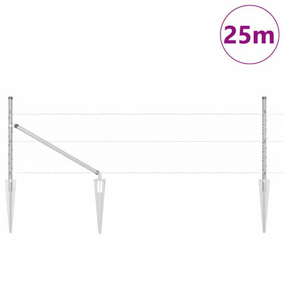 Palo della recinzione Argento 25 x 0,8 m (reticolo da 25 mm)