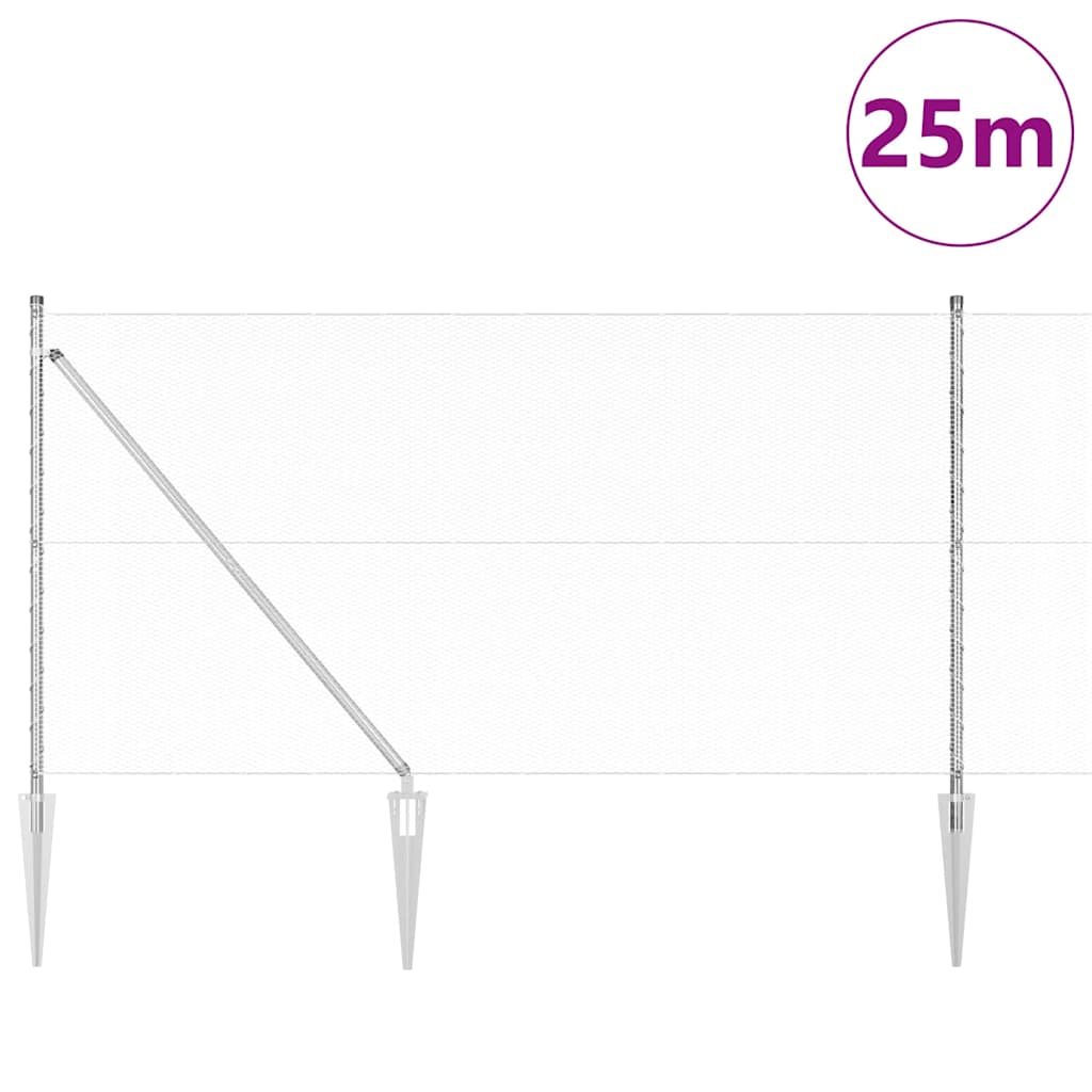 Palo della recinzione Argento 25 x 1,2 m (rete da 13 mm)