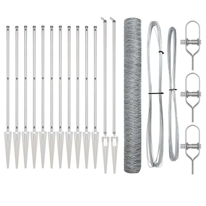 Palo della recinzione Argento 25 x 1,2 m (rete da 36 mm)