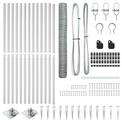 Palo della recinzione Argento 25 x 1,4 m (rete 50 mm) Acciaio