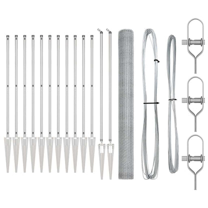 Palo della recinzione Argento 25 x 1,5 m (rete da 13 mm)