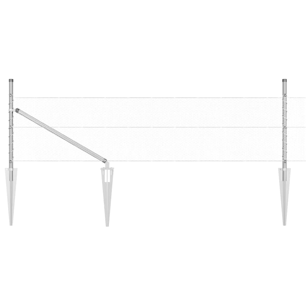 Palo della recinzione Argento 50 x 0,4 m (rete 13 mm) Acciaio