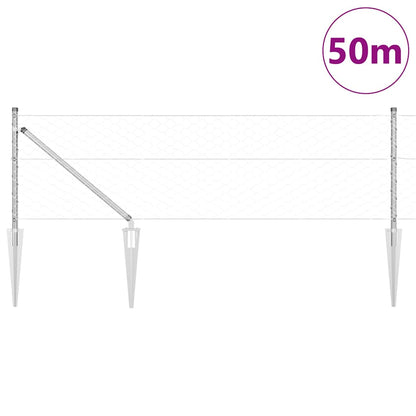 Palo della recinzione Argento 50 x 0,6 m (rete a maglia 50 mm)