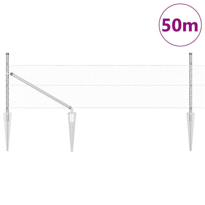 Palo della recinzione Argento 50 x 0,8 m (maglia da 13 mm)