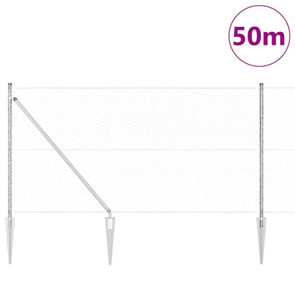 Palo della recinzione Argento 50 x 1 m (maglia da 36 mm)
