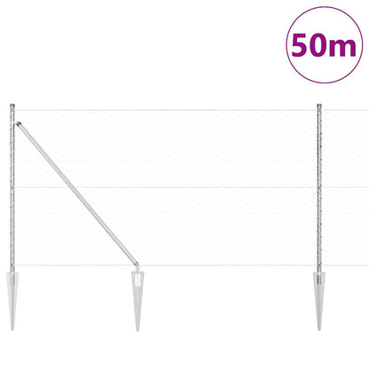 Palo della recinzione Argento 50 x 1 m (griglia 50 mm) Acciaio
