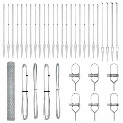 Palo della recinzione Argento 50 x 1,2 m (25 mm rete) Acciaio