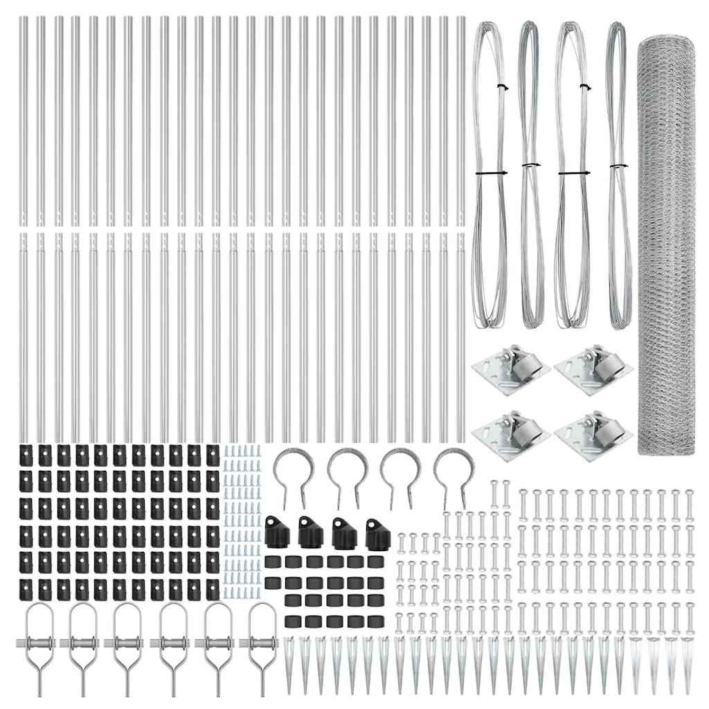 Palo della recinzione Argento 50 x 1,4 m (rete 25 mm) Acciaio