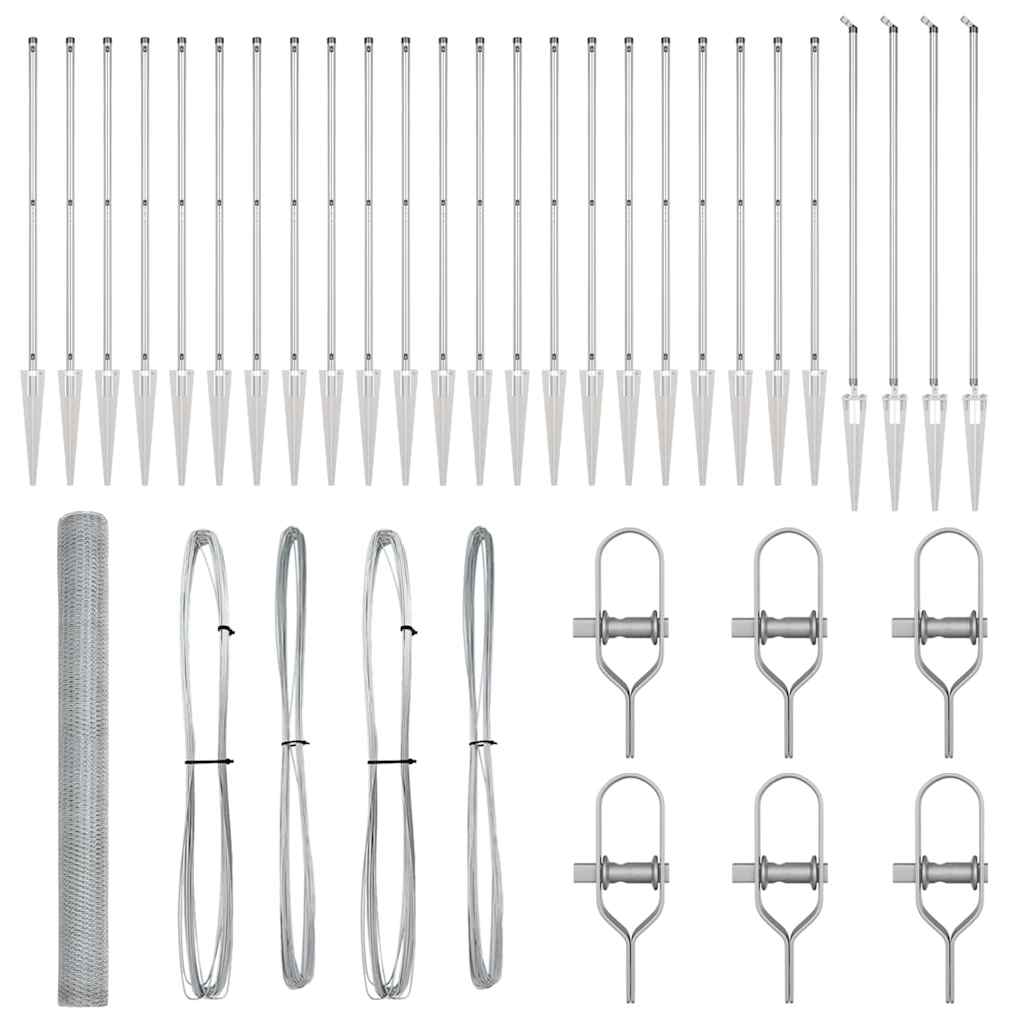 Palo della recinzione Argento 50 x 1,6 m (rete da 13 mm)
