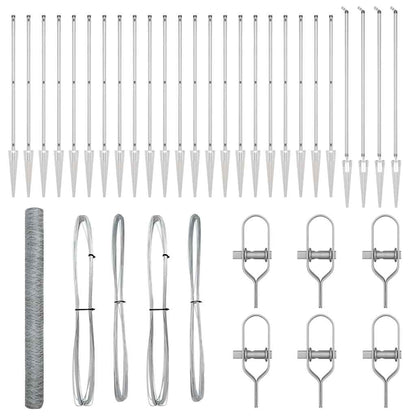 Palo della recinzione Argento 50 x 1,6 m (36 mm rete) Acciaio