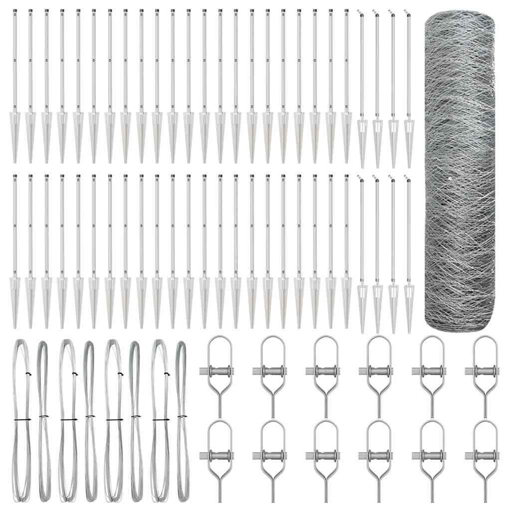 Palo della recinzione Argento 100 x 0,4 m (rete da 36 mm)
