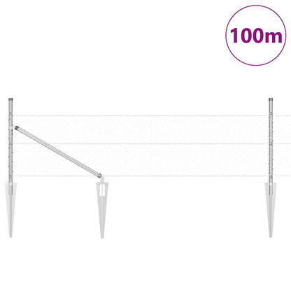 Palo della recinzione Argento 100 x 0,5 m (rete da 25 mm)