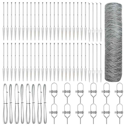 Palo della recinzione Argento 100 x 0,5 m (maglia di 50 mm)