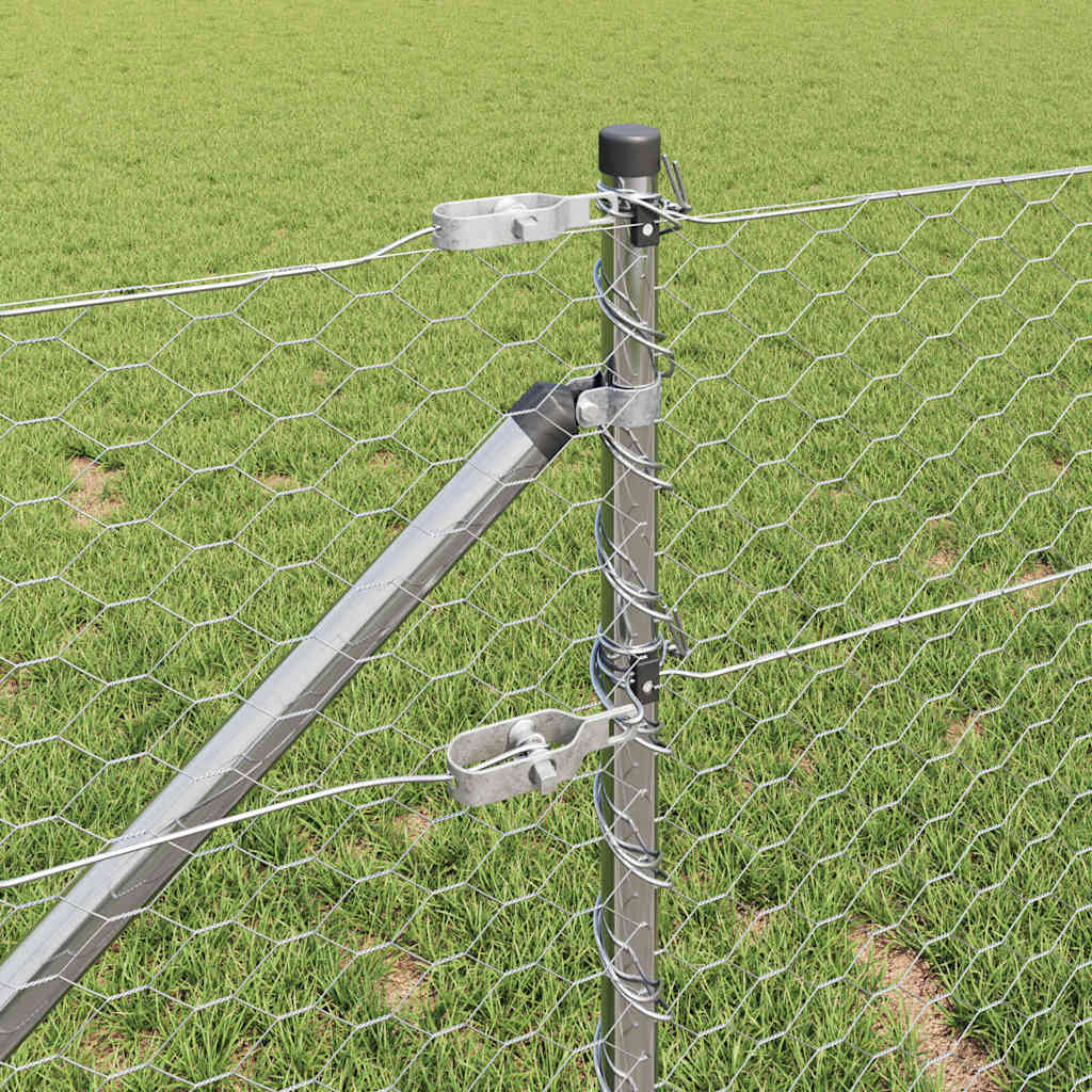 Palo della recinzione Argento 100 x 0,6 m (rete 36 mm) Acciaio