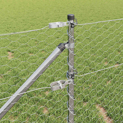 Palo della recinzione Argento 100 x 0,6 m (rete 36 mm) Acciaio