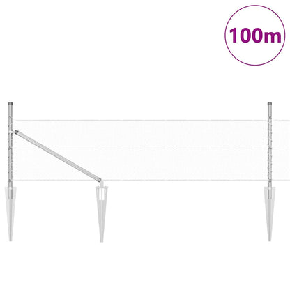 Palo della recinzione Argento 100 x 0,8 m (mesh da 13 mm)