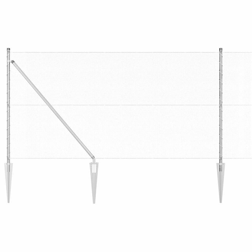 Palo della recinzione Argento 100 x 1 m (maglia 13 mm) Acciaio
