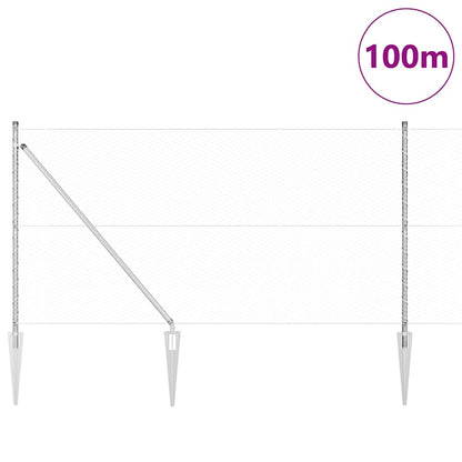 Palo della recinzione Argento 100 x 1,4 m (maglia da 25 mm)