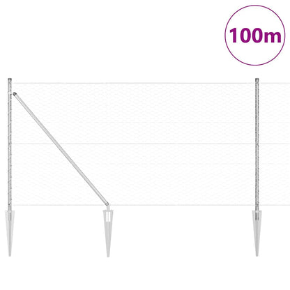 Palo della recinzione Argento 100 x 1,4 m (rete da 36 mm)